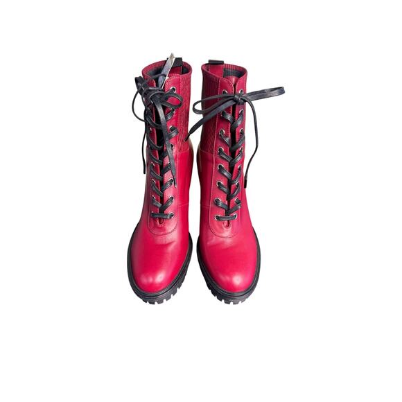 Gianvito Rossi NWT Martis Leather Platform Ankle Boots in Red Size 40 - Picture 5 of 16